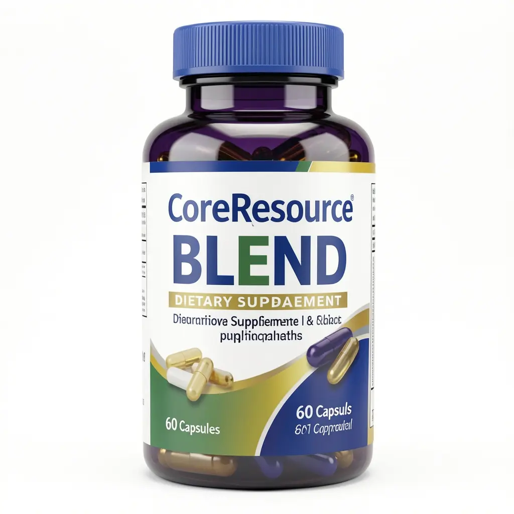 CoreResource Blend dietary supplement bottle with 60 capsules